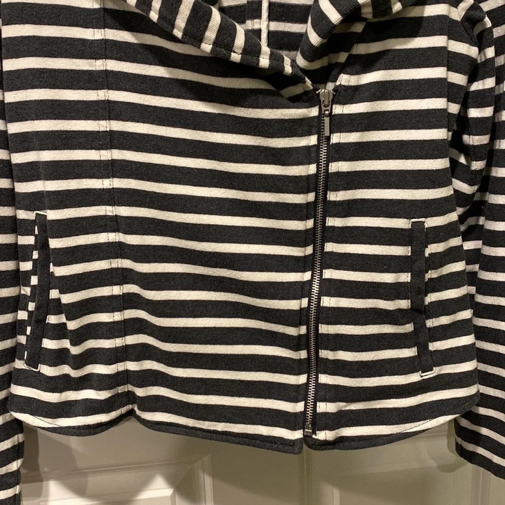 Gap Striped Moto Style Zip Blazer Jacket EUC